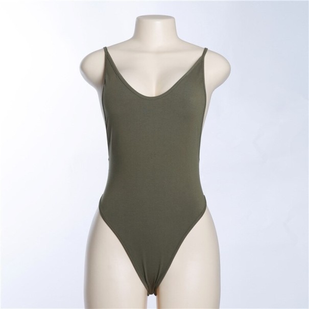 Damen-Body mit ausgeschnittenem Rücken armeegrün M