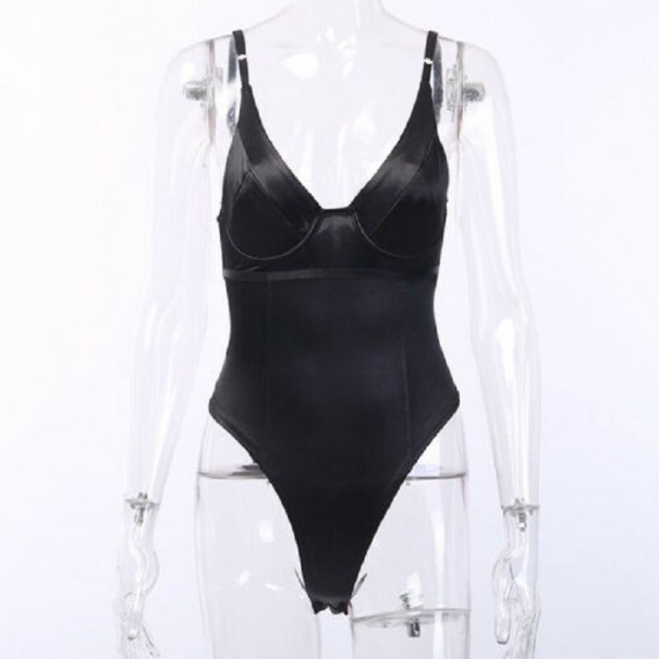 Damen-Body mit großem Ausschnitt B366 schwarz XS