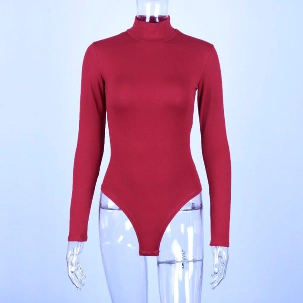 Damen-Body mit langen Ärmeln B682 weinrot XS
