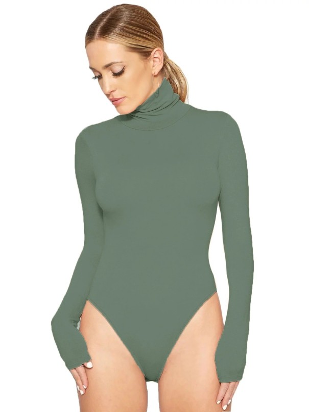 Damen-Body mit langen Ärmeln B759 grün S
