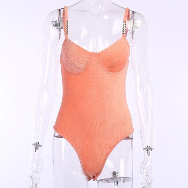 Damen-Body mit schmalen Trägern B713 apricot S