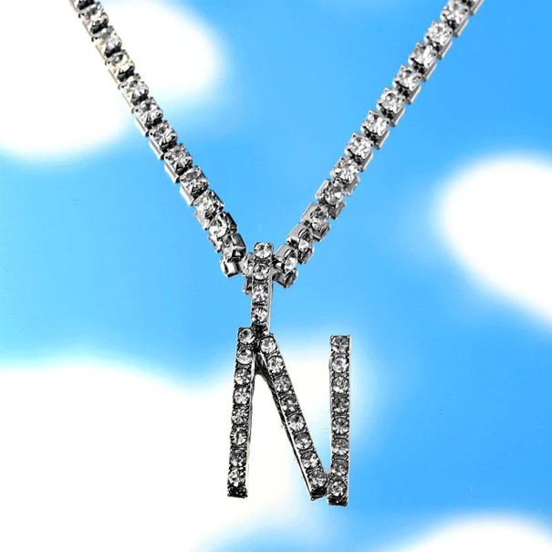 Damen-Buchstabenkette mit Zirkonen N