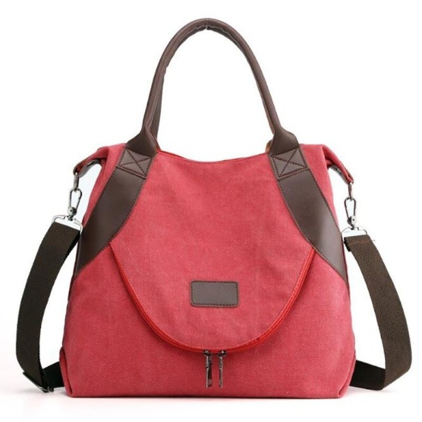 Damen-Canvas-Handtasche J110 rot