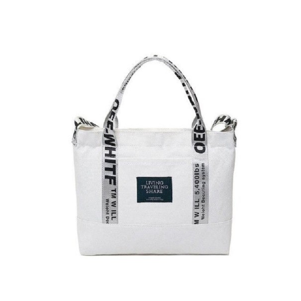 Damen-Canvas-Handtasche M1033 weiß