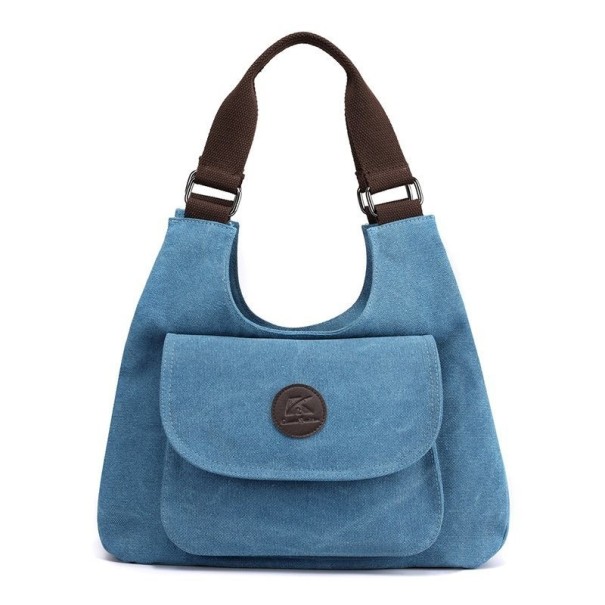 Damen-Canvas-Handtasche M1063 blau