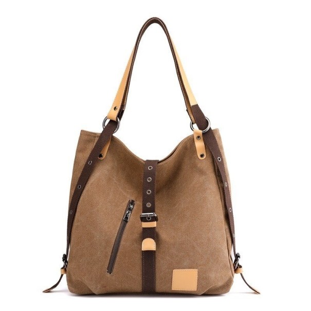 Damen-Canvas-Handtasche M1077 braun