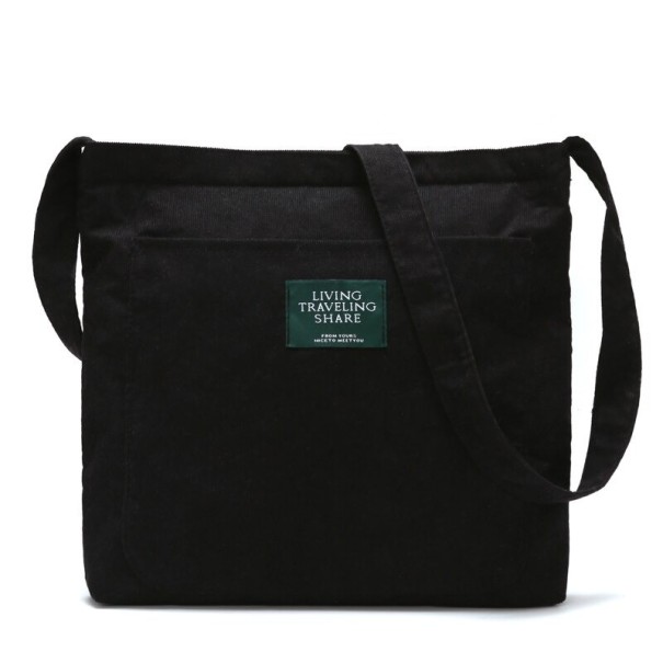 Damen-Canvas-Handtasche M1086 schwarz