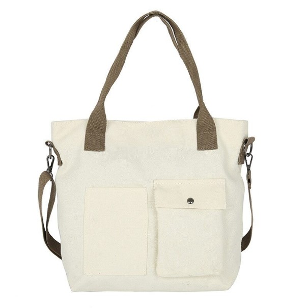 Damen-Canvas-Handtasche M1187 weiß