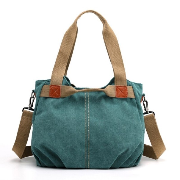Damen-Canvas-Handtasche M1347 dunkelgrün