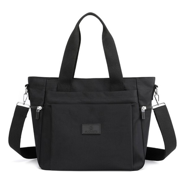 Damen-Canvas-Handtasche M1351 schwarz