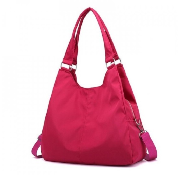 Damen-Canvas-Handtasche M1452 dunkelrosa