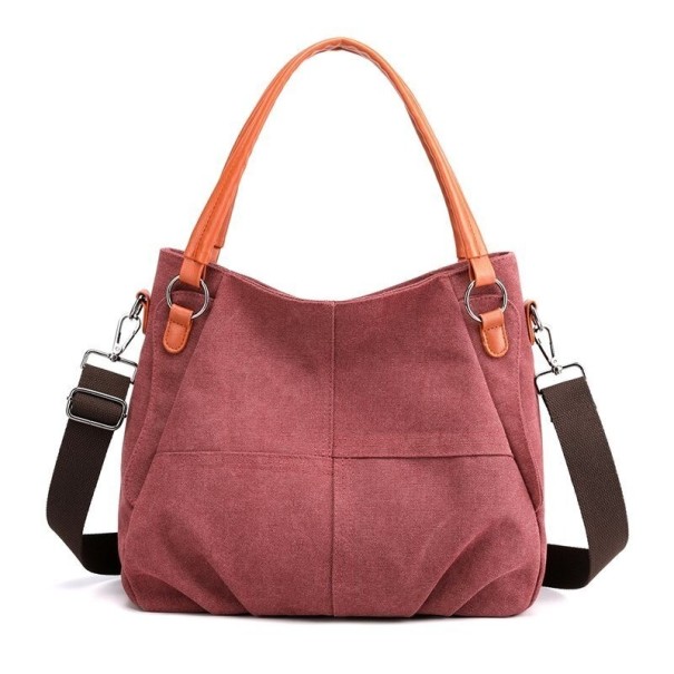 Damen-Canvas-Handtasche M1506 weinrot