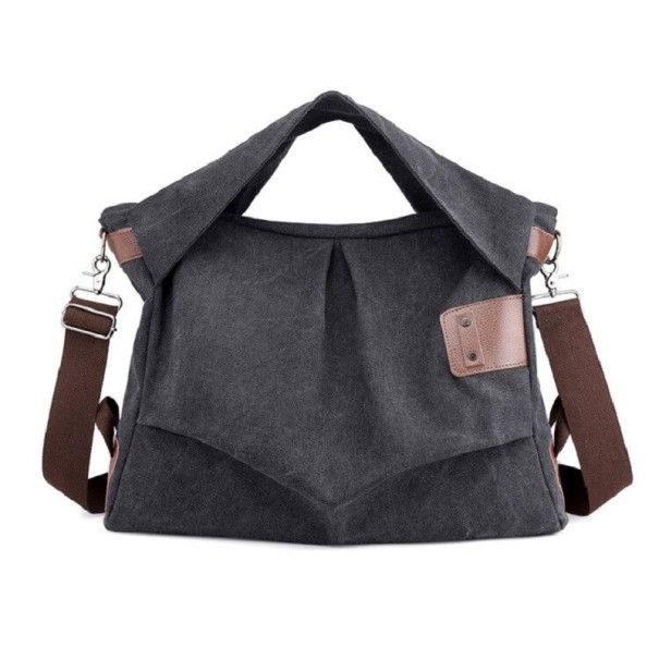Damen-Canvas-Handtasche M1819 schwarz