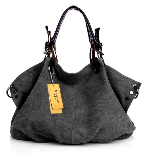 Damen-Canvas-Handtasche M960 schwarz