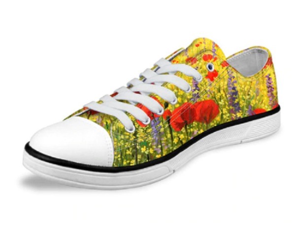 Damen-Canvas-Sneaker mit Blumen 38 9