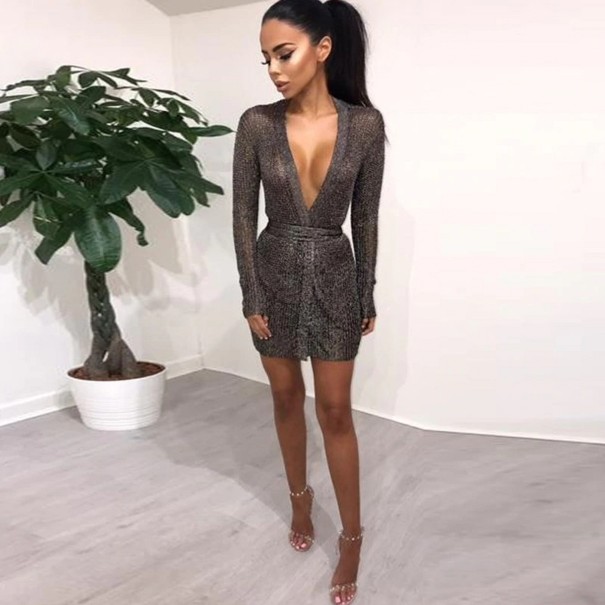 Damen-Cardigan mit Bindegürtel schwarz S