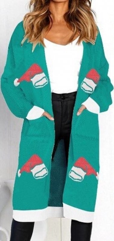 Damen-Cardigan mit Weihnachtsmuster M 4