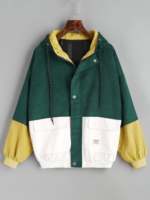 Damen-Cordjacke J783 dunkelgrün L