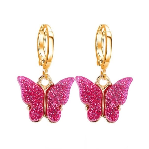 Damen-Creolen mit Schmetterling C1097 16