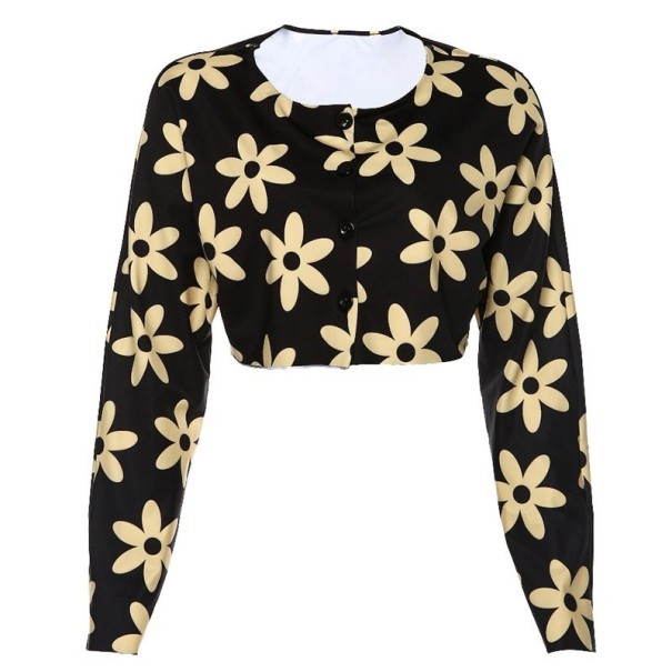 Damen-Crop-Top mit Blumen B174 L