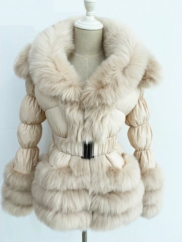 Damen-Daunenjacke mit Fell M 8