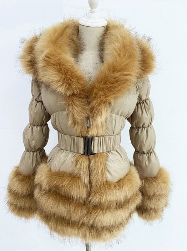 Damen-Daunenjacke mit Fell M 9