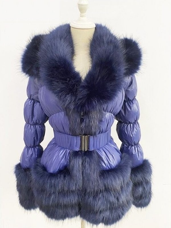 Damen-Daunenjacke mit Fell S 10