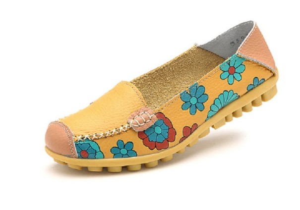 Damen-Espadrilles mit Blumen J2838 gelb 38