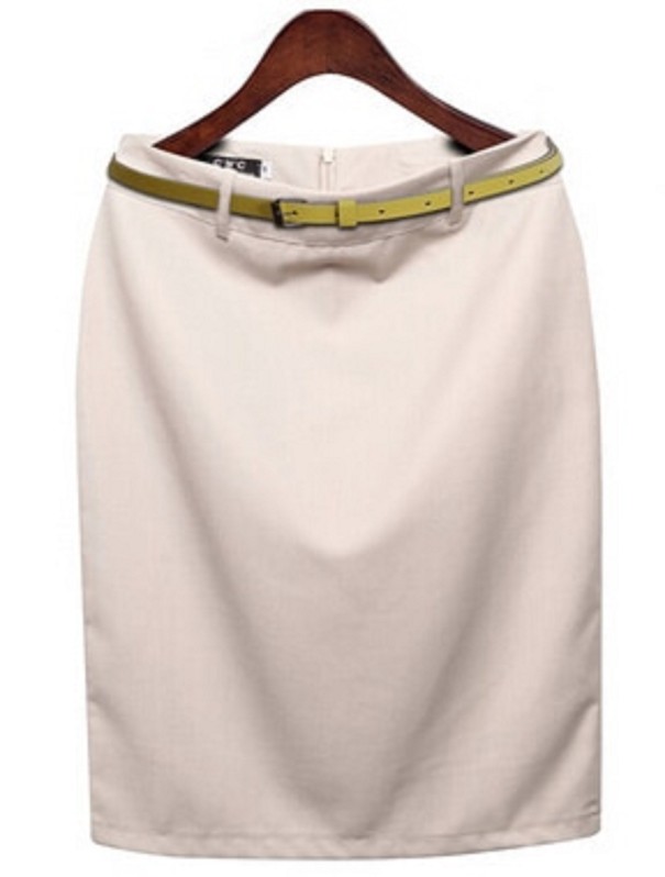 Damen-Etuirock mit Gürtel A1900 beige XL