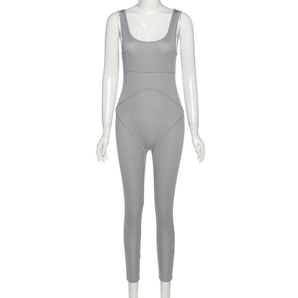 Damen-Fitness-Overall A2056 grau XS