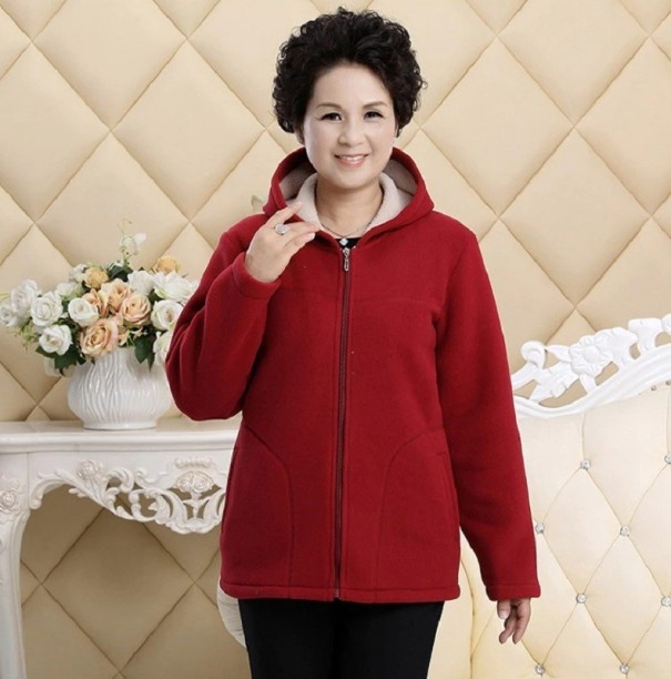 Damen-Fleece-Sweatshirt P1811 rot XS