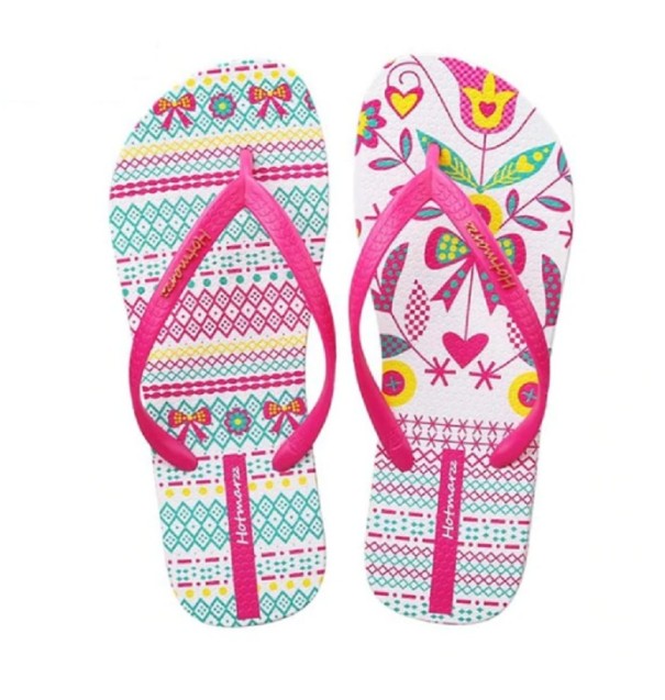 Damen-Flip-Flops mit Aufdruck rosa 39
