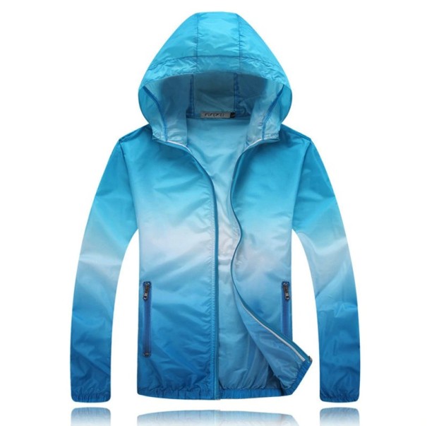 Damen Frühling/Herbst Regenbogenjacke J2327 blau S