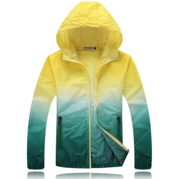 Damen Frühling/Herbst Regenbogenjacke J2327 gelb M