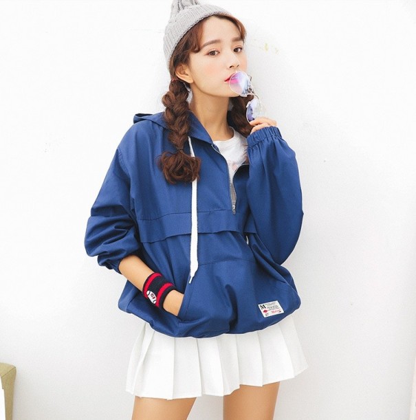 Damen-Frühlingsjacke im japanischen Stil J2789 blau