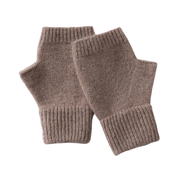 Damen gestrickte Wollhandschuhe Universelle Größe Warme Winterhandschuhe Wärmendes Naturmaterial Bequeme gestrickte Handschuhe für die Kälte braun