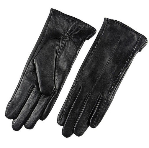 Damen-Handschuhe aus echtem Leder J824 schwarz S