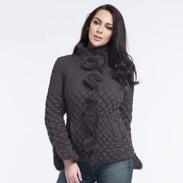 Damen Herbstjacke A1876 grau XXL