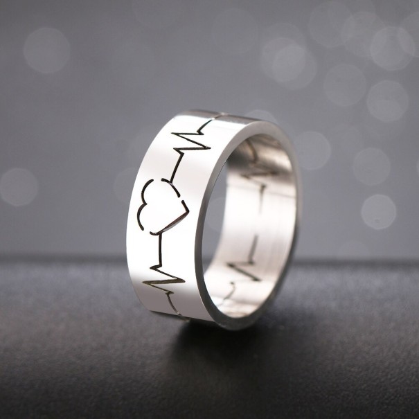 Damen-Herzschlagring D2908 silbern 7
