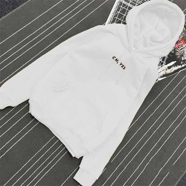 Damen-Hoodie OH YES weiß M