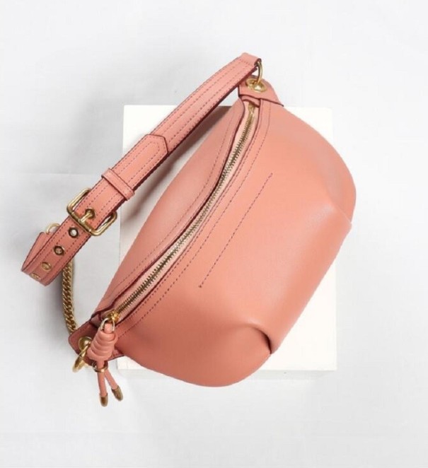 Damen-Hüfttasche aus Leder T849 rosa