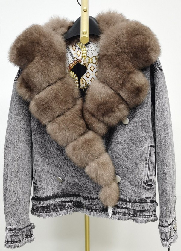 Damen-Jeansjacke mit Fell P1957 M 3