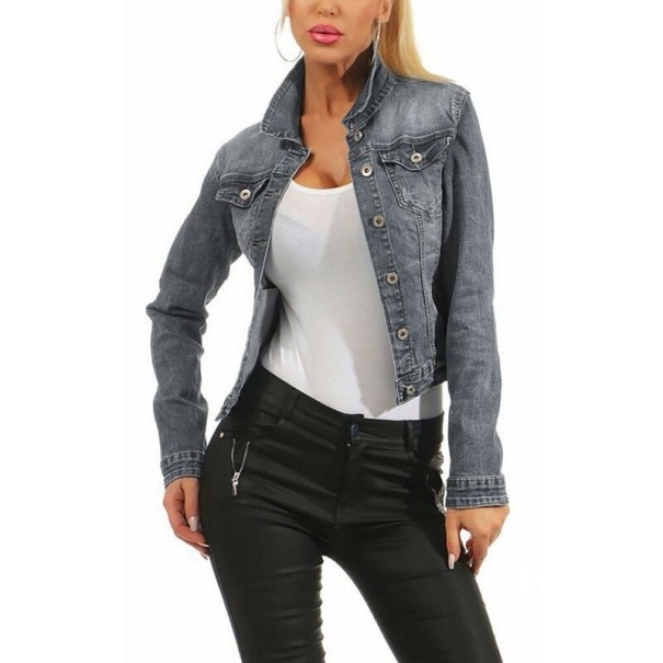 Damen-Jeansjacke P1534 grau S