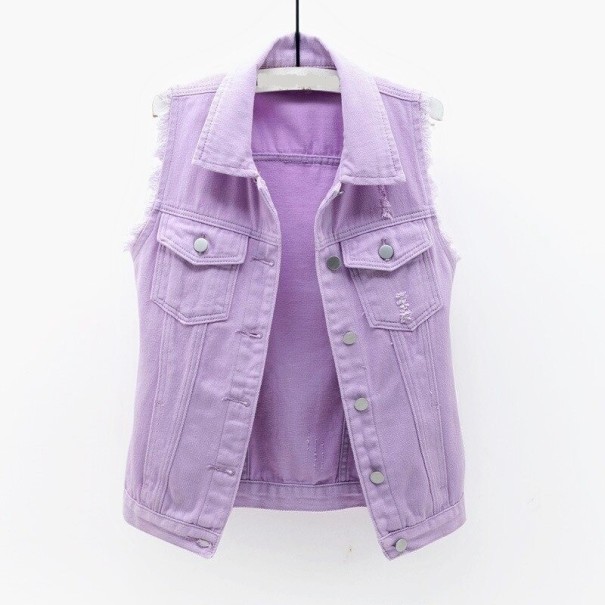Damen-Jeansweste hellviolett M