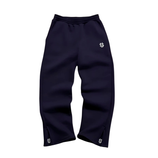 Damen Jogginghose Einfarbig Mit Gummibund Und Logo Seitlich Material Polyester Spandex Bequeme Sporthose blau S