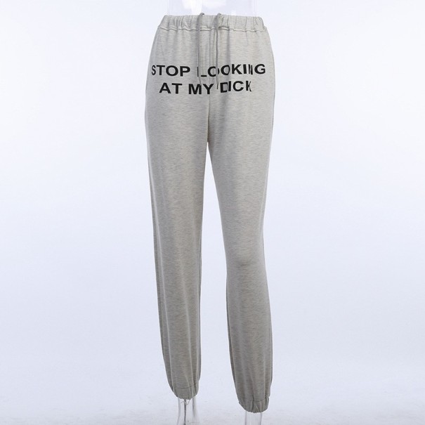 Damen-Jogginghose mit lustiger Aufschrift grau S