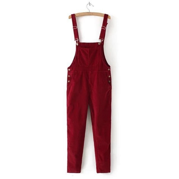 Damen-Jumpsuit aus Cord A2921 rot S