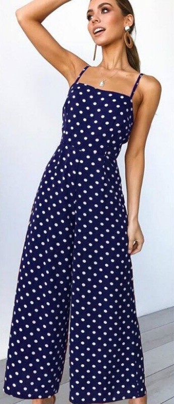 Damen-Jumpsuit mit Punkten A2000 dunkelblau M