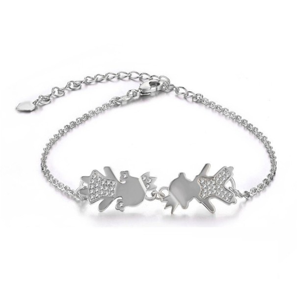 Damen-Kettenarmband Familie silbern 10