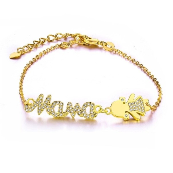 Damen-Kettenarmband Mama golden 3